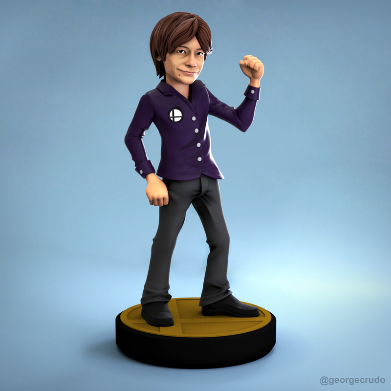 3D model of the sketch, with added Amiibo base.